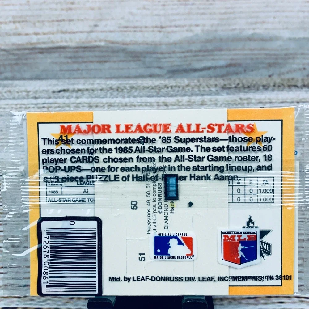 Donruss Baseball Cards 1985 Major League All-Stars Pop-Up Puzzle Aaron Sealed‎